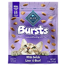 BLUE Natural Treats for Cats, Bursts with Delish Liver & Beef, 5 Ounce