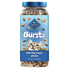 BLUE Natural Treats for Cats, Bursts with Paw-Lickin' Chicken, 12 Ounce