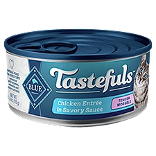 BLUE Tastefuls Chicken Entrée in Savory Sauce Tender Morsels, Natural Food for Adult Cats, 5.5 Ounce