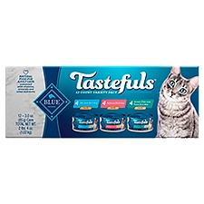 BLUE Tastefuls Natural Food for Adult Cats Variety Pack, 3.0 oz, 12 count, 3 Ounce