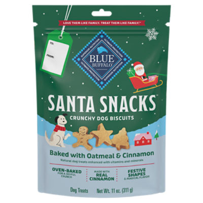 Blue Buffalo Santa Snacks Crunchy Dog Treat Biscuits, 11 oz