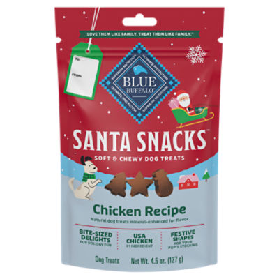 Blue Buffalo Santa Snacks Chicken Recipe Soft & Chewy Dog Treats, 4.5 oz