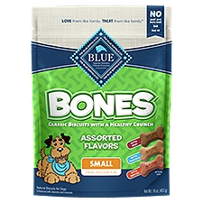 BLUE Small Bones Assorted Flavors, Natural Biscuits for Dogs, 16 Ounce