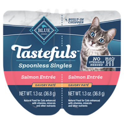 Blue Tastefuls Salmon Entrée Savory Paté Natural Food for Cats, 1.3 oz, 2 count