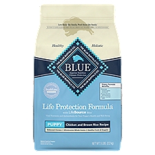Blue Life Protection Formula Natural Puppy Dry Chicken and Brown Rice, Dog Food, 5 Pound