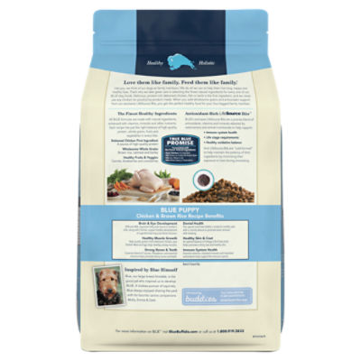 What are the ingredients shop in blue dog food