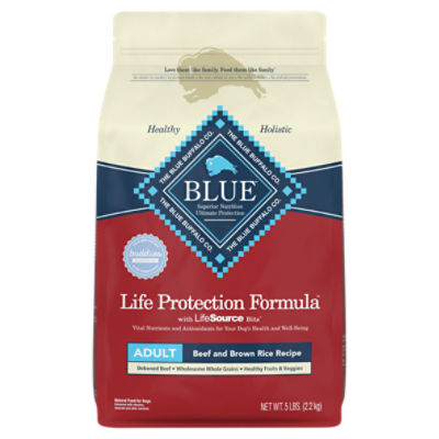 Blue Buffalo Life Protection Formula Adult Dry Dog Food, Beef and Brown Rice 5-lb Trial Size Bag