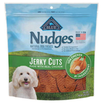 Blue Buffalo Nudges Jerky Cuts Natural Dog Treats, Chicken, 16oz Bag