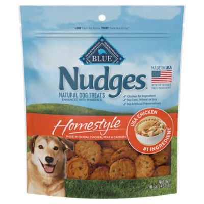 Blue Buffalo Nudges Homestyle Natural Dog Treats, Chicken, 16oz Bag