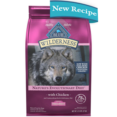 Blue Buffalo Wilderness High Protein Natural Small Breed Adult Dry Dog Food plus Wholesome Grains, Chicken 4.5 lb bag