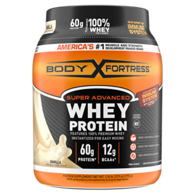 Body Fortress Super Advanced Vanilla Whey Protein Supplement 1 74 Lb