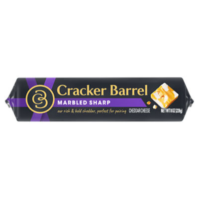 Cracker Barrel Marbled Sharp Cheddar Cheese, 8 oz