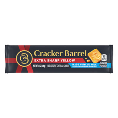 Cracker Barrel Extra Sharp Yellow Reduced Fat Cheddar Cheese, 8 oz