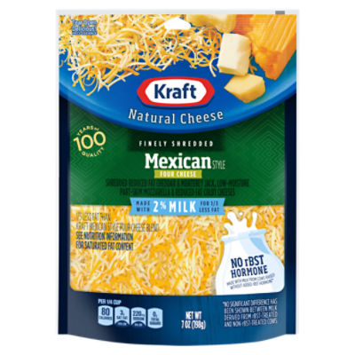 Kraft Finely Shredded Mexican Style Natural Four Cheese, 7 oz