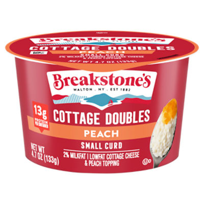 Breakstone's Cottage Doubles Small Curd Lowfat Cottage Cheese & Peach Topping, 4.7 oz