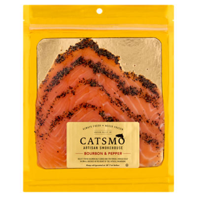 Catsmo Artisan Smokehouse Bourbon & Pepper Smoked Salmon, 4 oz