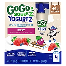 GoGo Squeez YogurtZ, Berry, 4 Pack, 12 Ounce