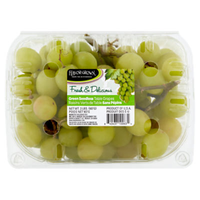 Flavor Grown Green Seedless Table Grapes, 2 lbs