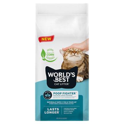 World's Best Cat Litter Light Lemongrass Scent Poop Fighter Maximum Odor Defense Cat Litter, 8 lb