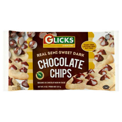 Glicks Everyday Real Semi-Sweet Dark Chocolate Chips, 9 oz