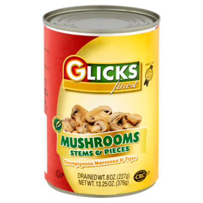 Glicks Finest Mushrooms Stems & Pieces, 13.25 oz