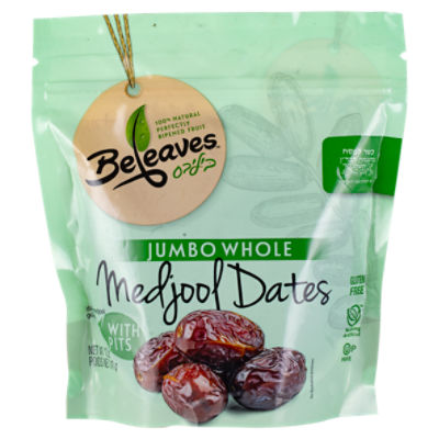 Beleaves Jumbo Whole Medjool Dates with Pits, 21 oz