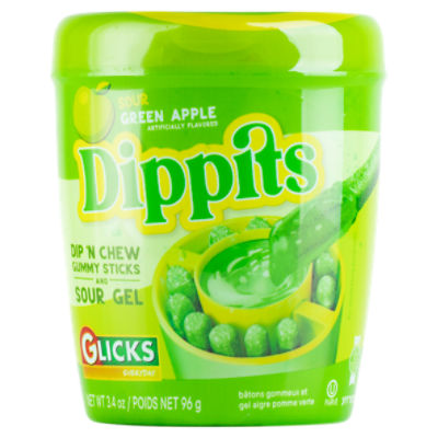 Glicks Sour Green Apple Dippits, 3.4 oz
