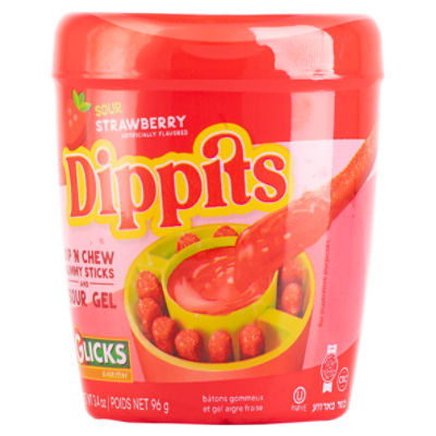 Glicks Sour Strawberry Dippits, 3.4 oz