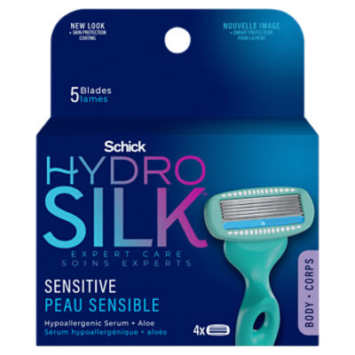 Schick Hydro Silk Sensitive Body Razor Cartridges, 4 count