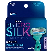 Schick Hydro Silk Women's Shower Ready Sensitive Care Refill Razor Blades - 4 Count