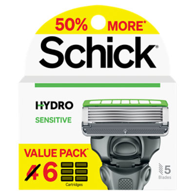 Schick Hydro 5 Sensitive Razor Refills for Men Value Pack, 6ct