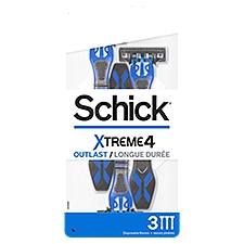 Schick Xtreme 4 w/ Titanium, Men Disposable Razors, 3 Each