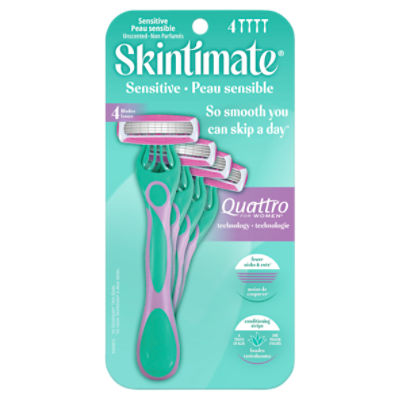 Skintimate Sensitive Skin 4Blade Disposable Razor, 4 Count