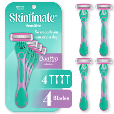 Skintimate Sensitive Skin 4-Blade Disposable Razor, 4 Count