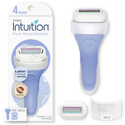 Schick Intuition Pure Nourishment Women's Razor, With Coconut Milk & Almond Oil - 1 Razor & 2 Refills