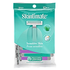 Skintimate Sensitive Skin Unscented, Blades, 12 Each