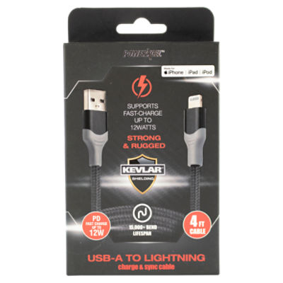 USB-A TO LIGHTNING CABLE - 4 FEET