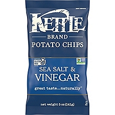 Kettle Brand Potato Chips - All Natural Sea Salt & Vinegar, 5 Ounce