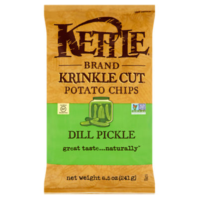 Kettle Brand Krinkle Cut Dill Pickle Potato Chips, 8.5 oz