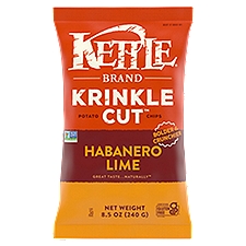 Kettle Brand Krinkle Cut Habanero Lime, Potato Chips, 8.5 Ounce