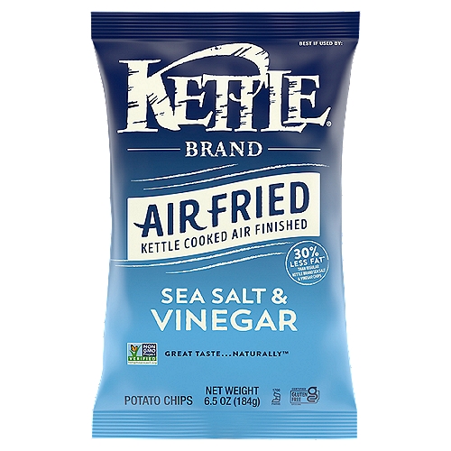Kettle Brand Potato Chips, Air Fried Sea Salt & Vinegar Kettle Chips, 6.5 Oz Bag