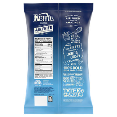 Kettle Brand Potato Chips, Air Fried Sea Salt & Vinegar Kettle Chips, 6.5  Oz Bag - Fairway