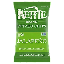 Kettle Brand Jalapeno Kettle Potato Chips, Gluten-Free, Non-GMO, 7.5 oz Bag