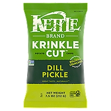 Kettle Brand Krinkle Cut Dill Pickle Potato Chips, 7.5 oz