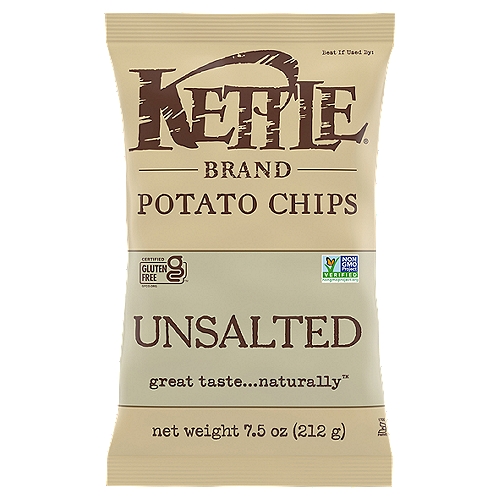 Kettle Brand Unsalted Potato Chips, 7.5 oz
