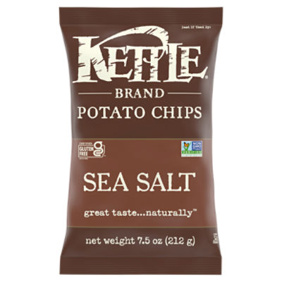 Kettle Brand Sea Salt Kettle Potato Chips, GlutenFree, NonGMO, 7.5 oz