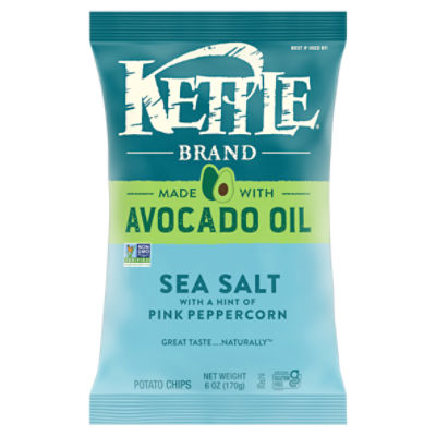 Kettle Brand Sea Salt with a Hint of Pink Peppercorn Potato Chips, 6 oz