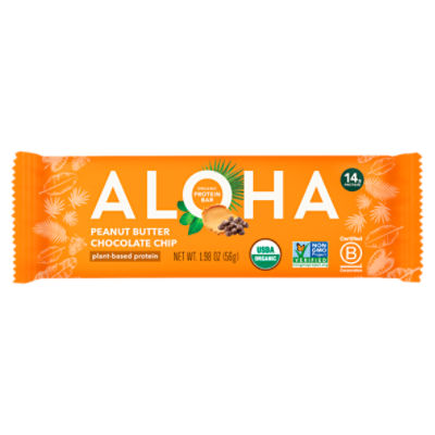 Aloha Peanut Butter Chocolate Chip Organic Protein Bar, 1.98 oz