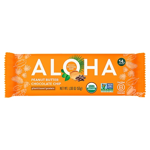 Aloha Peanut Butter Chocolate Chip Organic Protein Bar, 1.98 oz