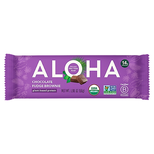 Aloha Chocolate Fudge Brownie Organic Protein Bar, 1.98 oz